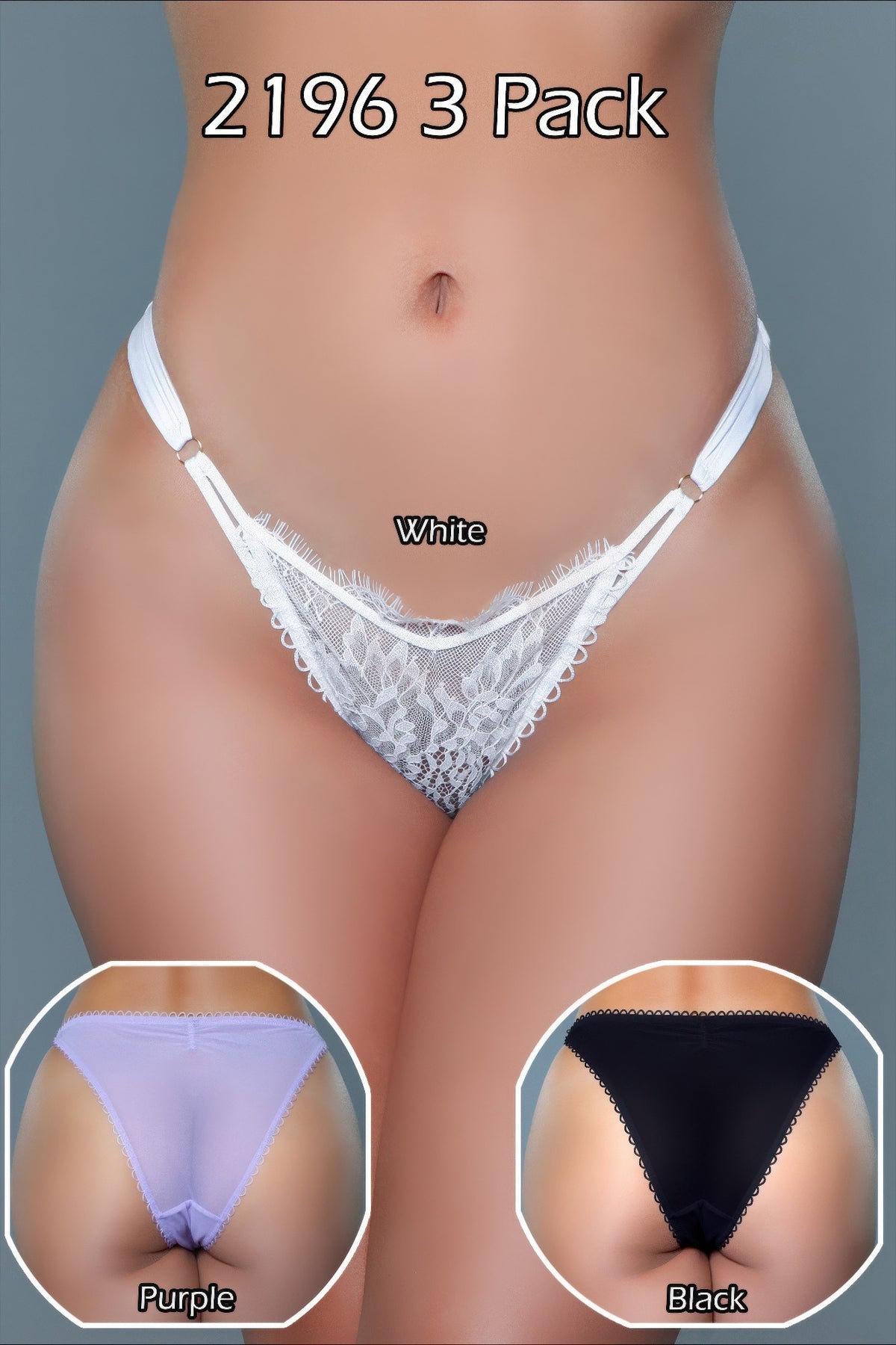 Aspen 3 Pack – Purple/Black/White – alternate view