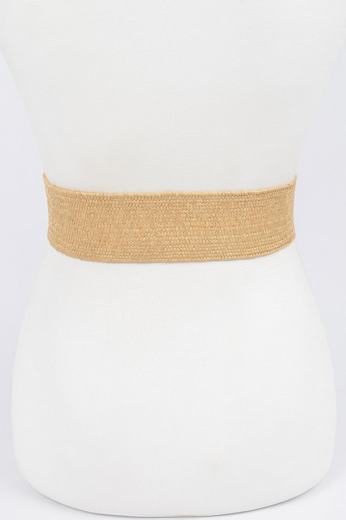 Faux Straw Elastic Two Buckles Belt – alternate view