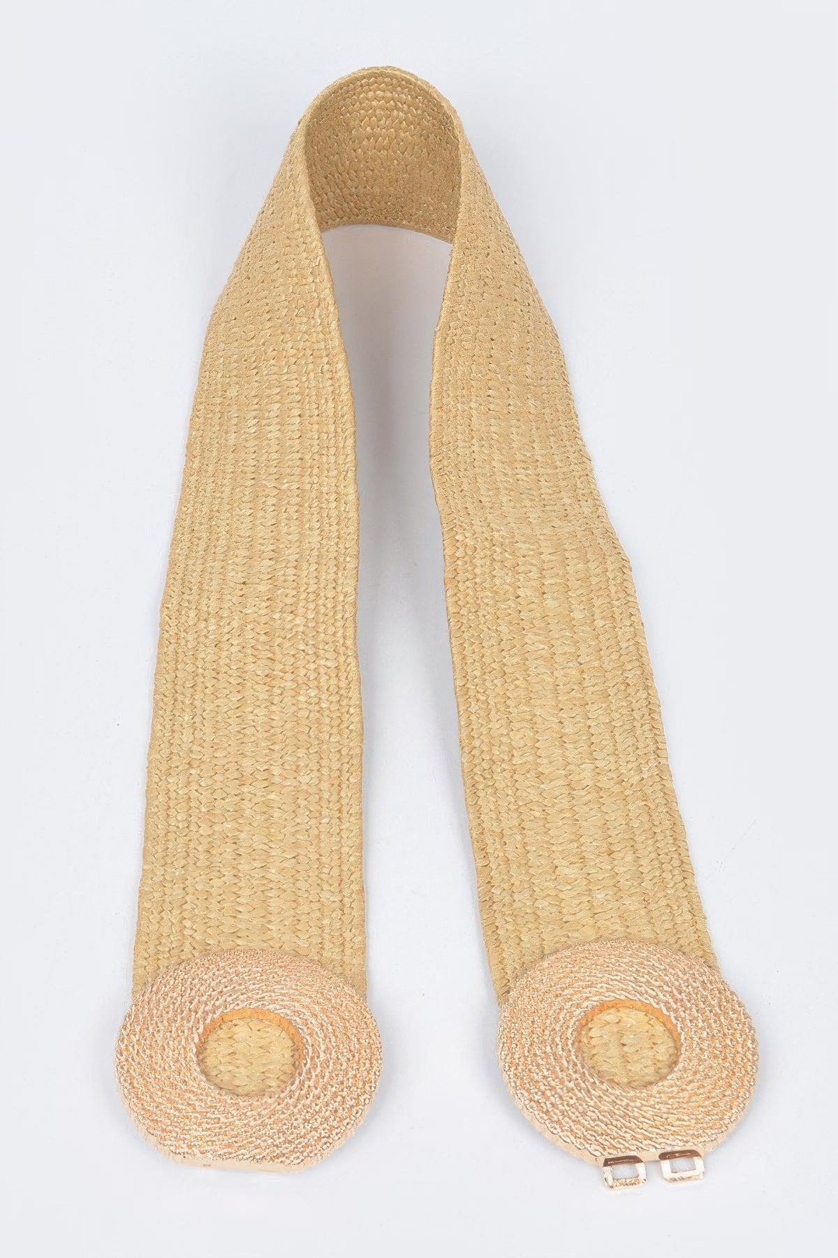 Faux Straw Elastic Two Buckles Belt – alternate view