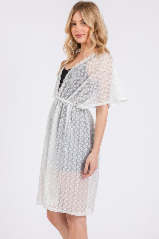 V-Neck Detailed Crochet Lace Cover Up – alternate view