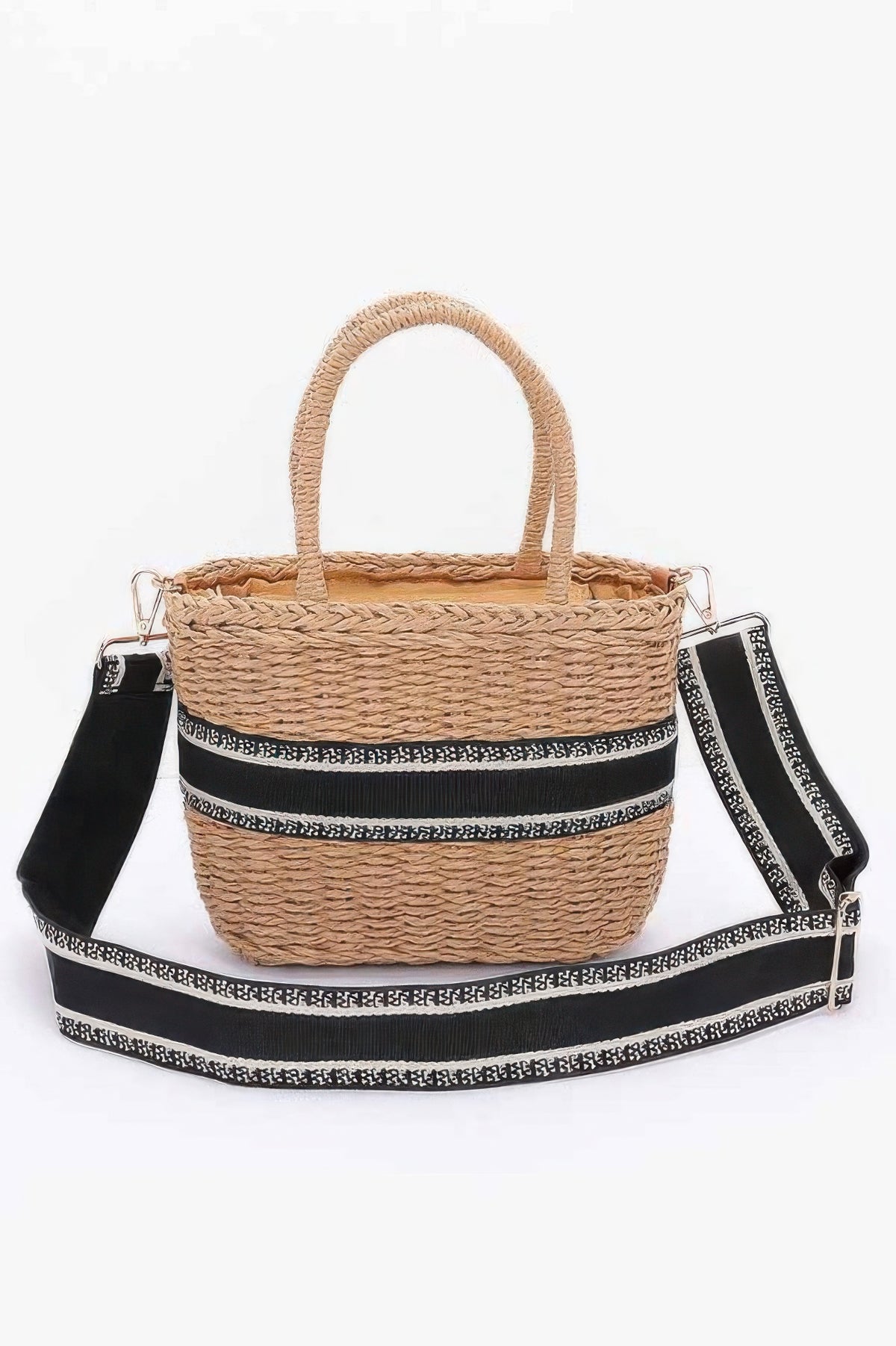 Faux Straw Small Tote Bag – Ivory