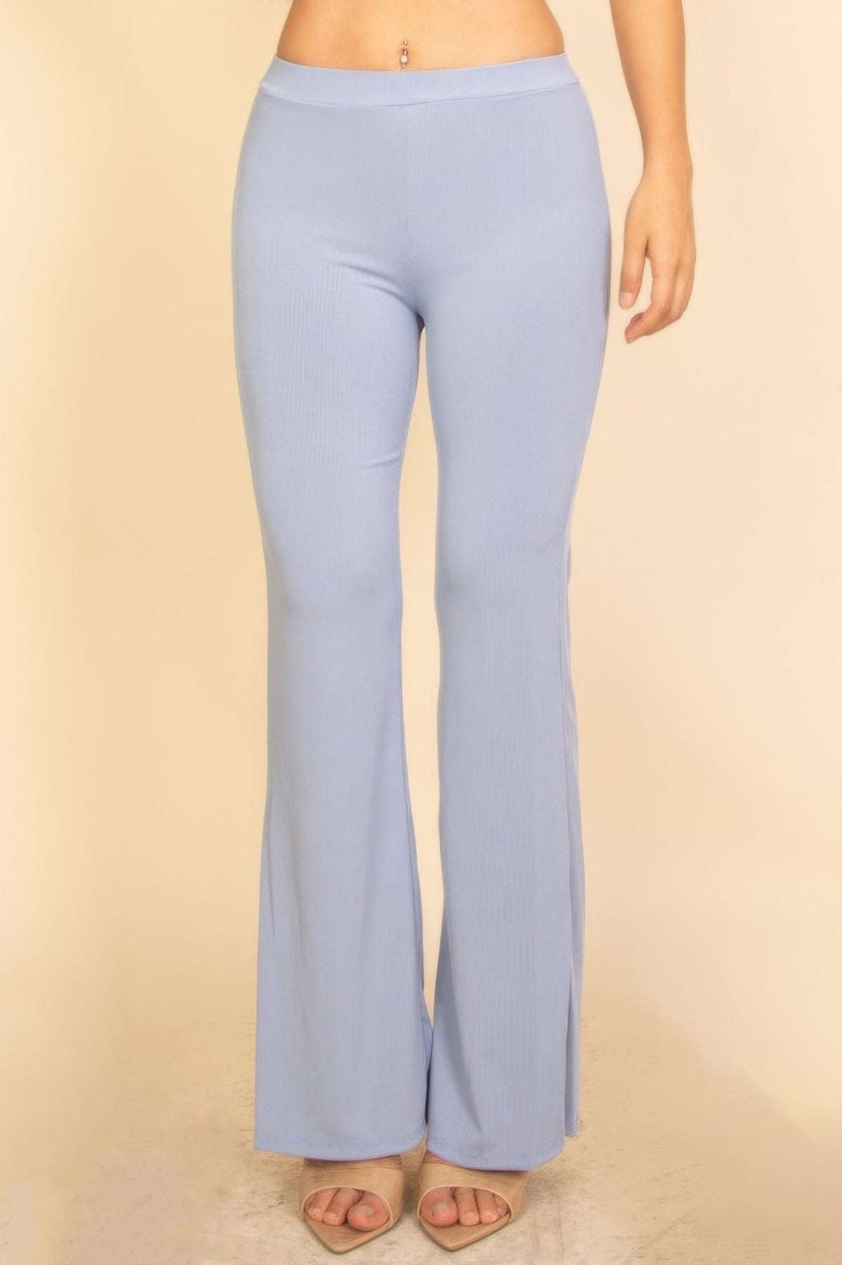 Ribbed Sleeveless Crop Top & Flared Pants Set – alternate view
