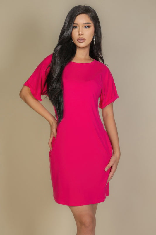 Side Pocket Double Folded Mini Dress – alternate view