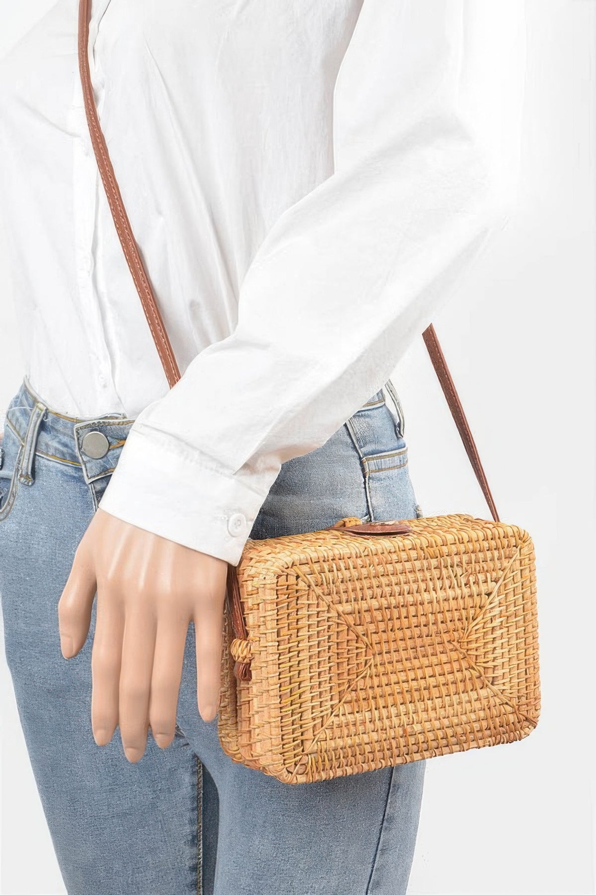 Crossbody Bamboo Box Bag