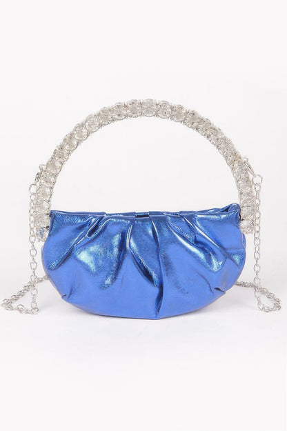 Metallic Stone Handle Crossbody Bag
