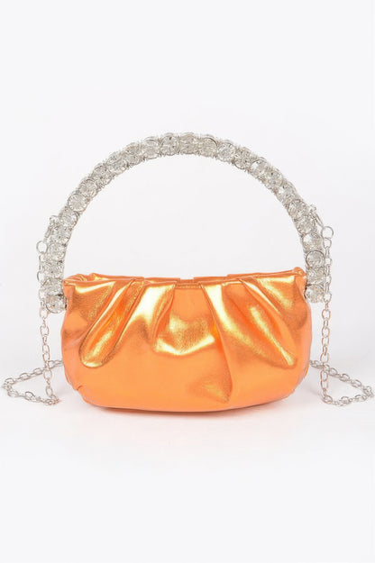 Metallic Stone Handle Crossbody Bag