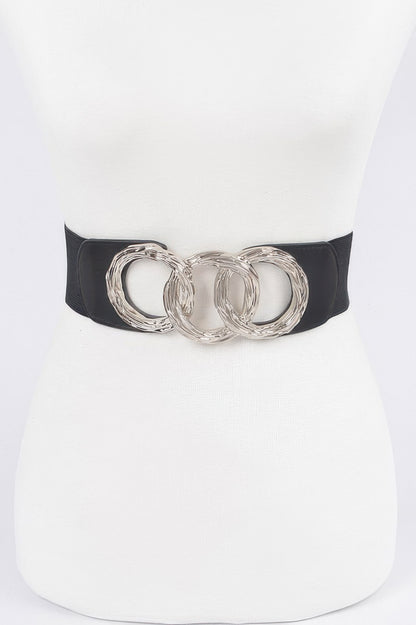Triple O Ring Buckle Elastic Belt