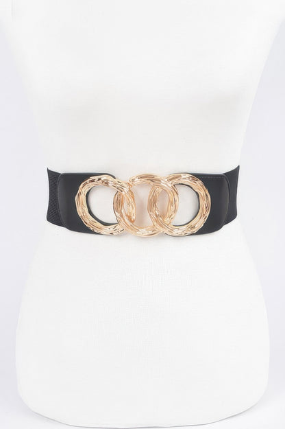 Triple O Ring Buckle Elastic Belt