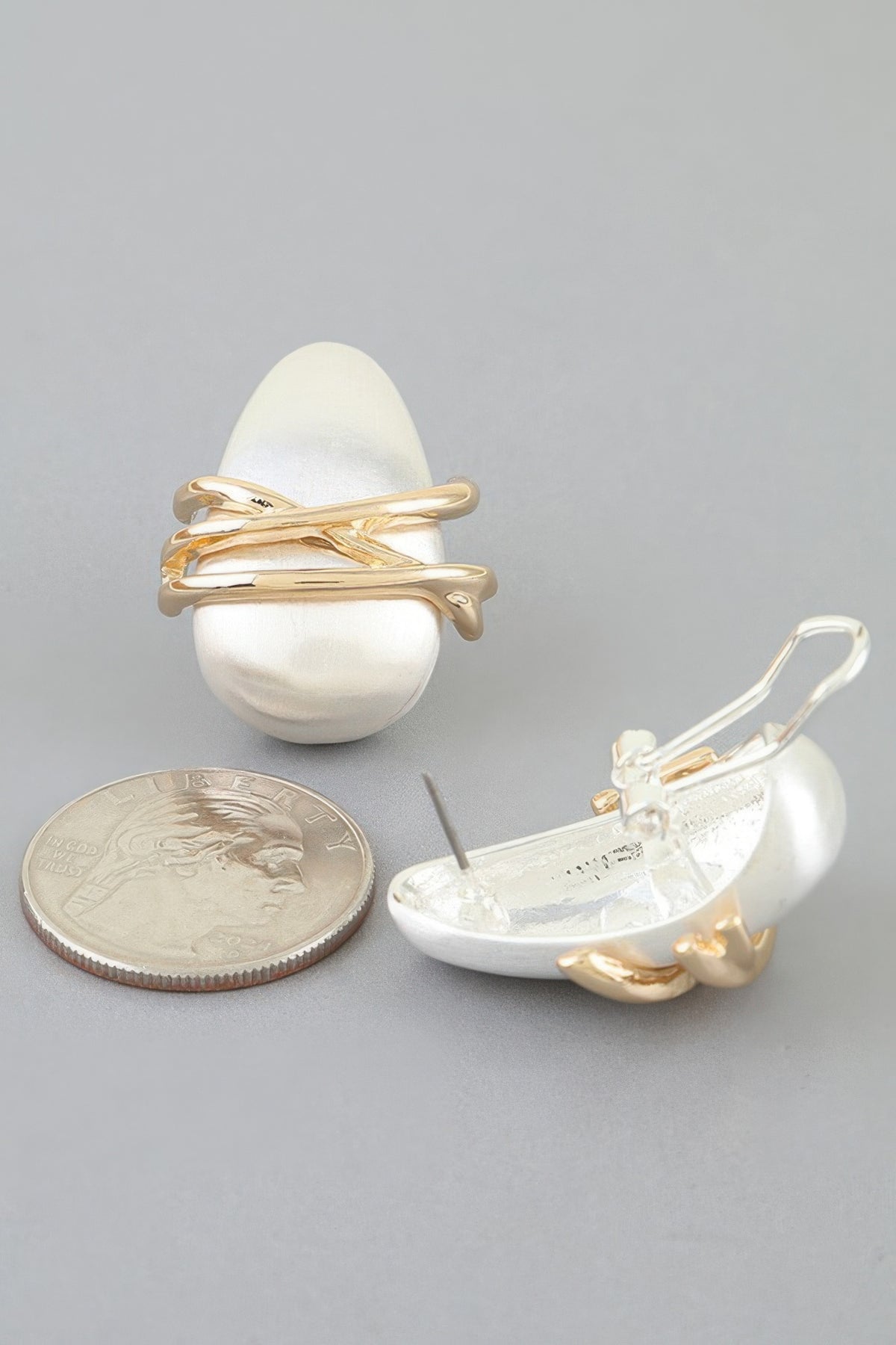 Modern Cross Stone Earrings