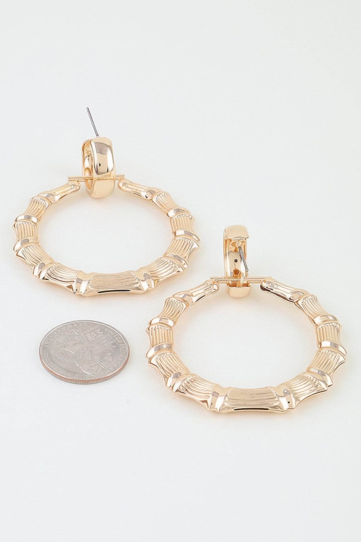 Polished Bamboo Hoop Earrings