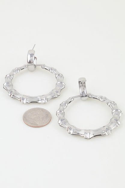 Polished Bamboo Hoop Earrings