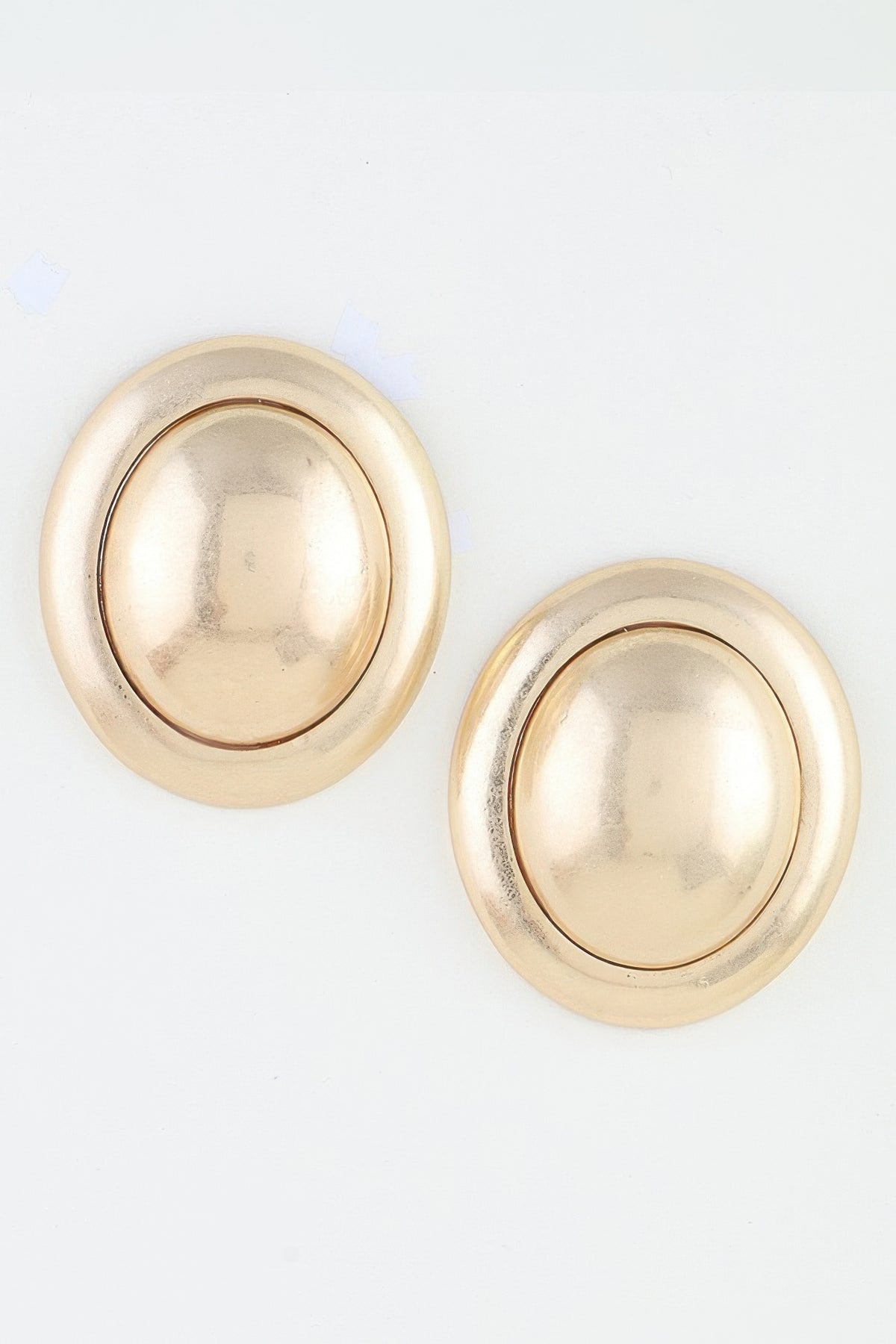 Polished Matte Dome Stud Earrings