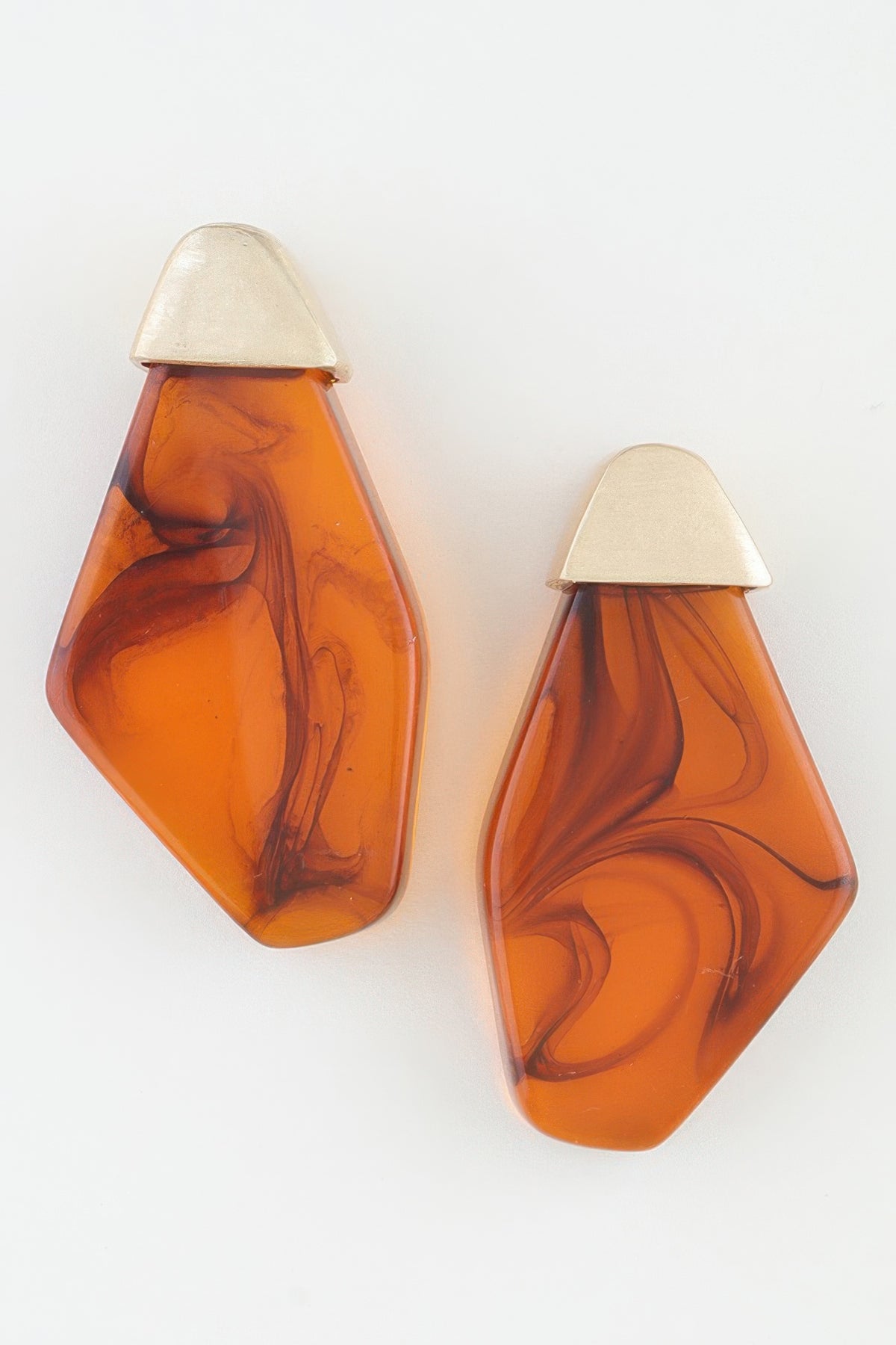 Modern Ripple Geometric Stone Earrings