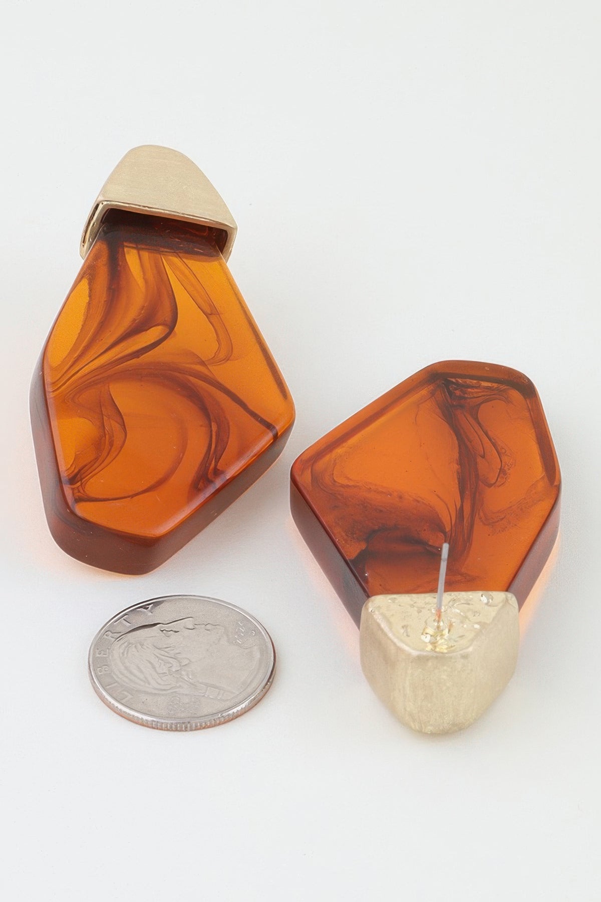 Modern Ripple Geometric Stone Earrings