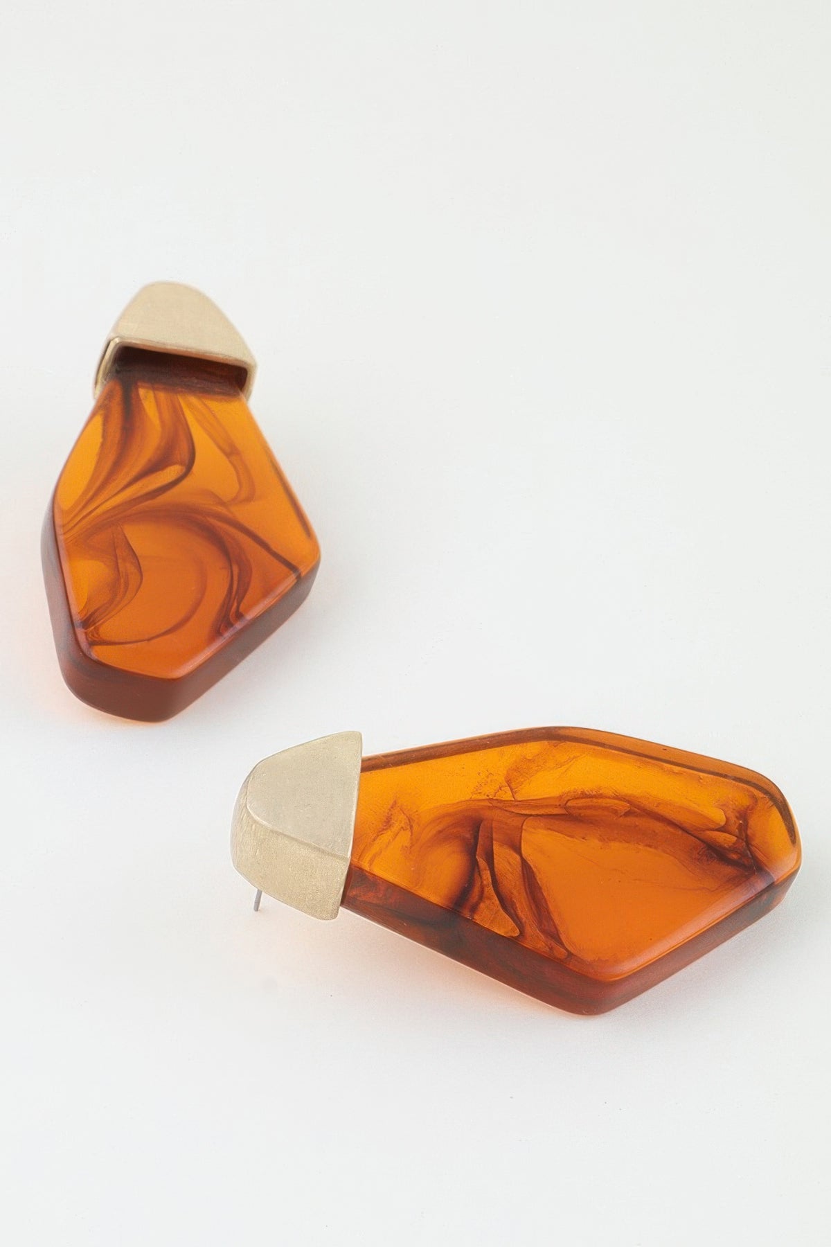 Modern Ripple Geometric Stone Earrings