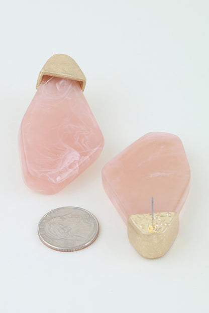 Modern Ripple Geometric Stone Earrings