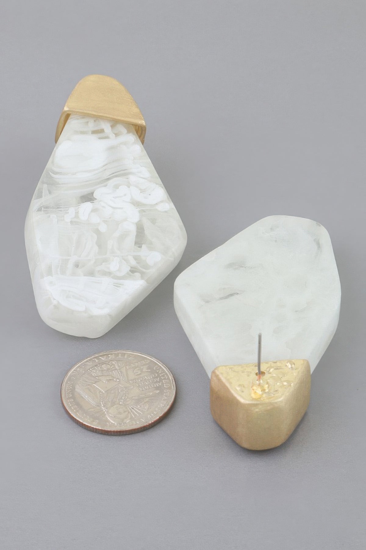 Modern Ripple Geometric Stone Earrings