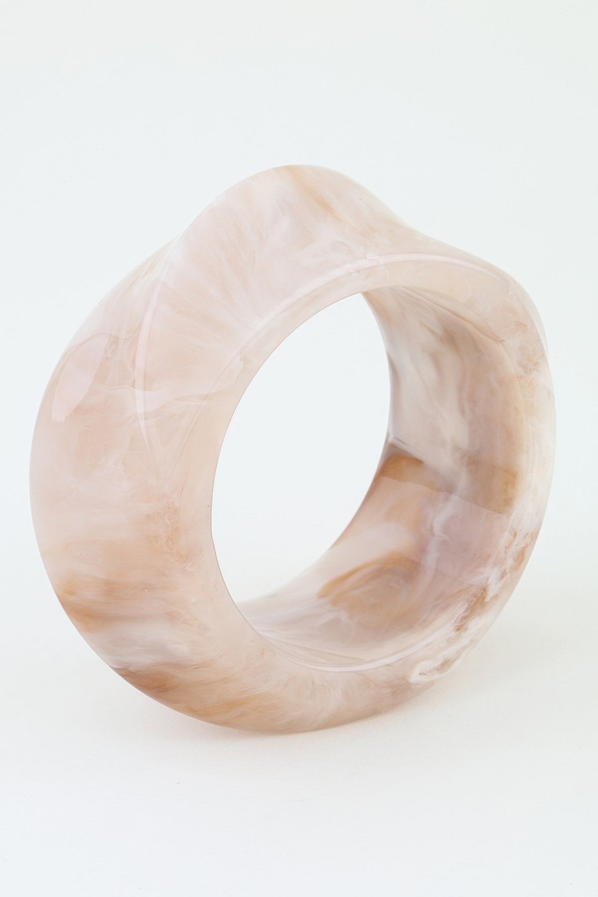 Curved Wide Resin Bangle Bracelet
