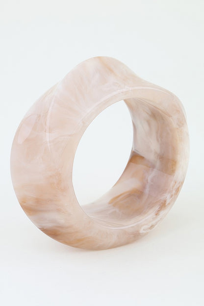 Curved Wide Resin Bangle Bracelet