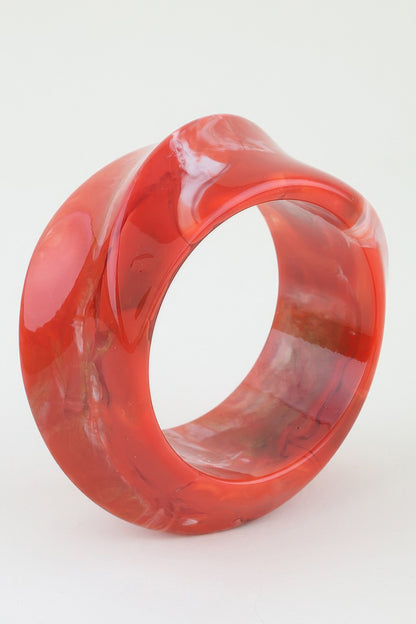 Curved Wide Resin Bangle Bracelet