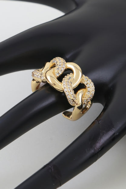Multi Bejeweled Curb Chain Ring