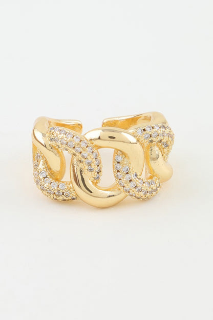 Multi Bejeweled Curb Chain Ring