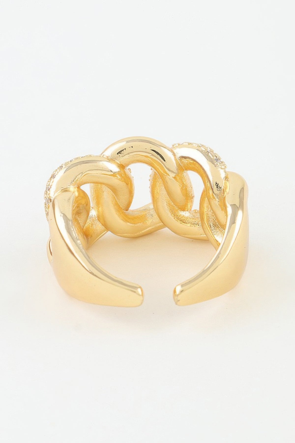 Multi Bejeweled Curb Chain Ring