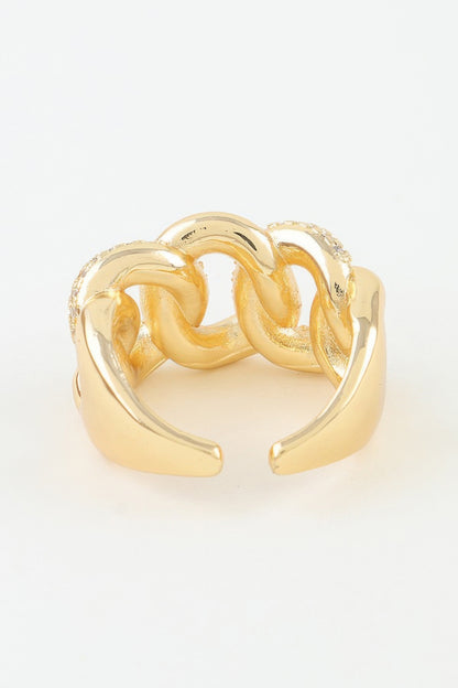 Multi Bejeweled Curb Chain Ring