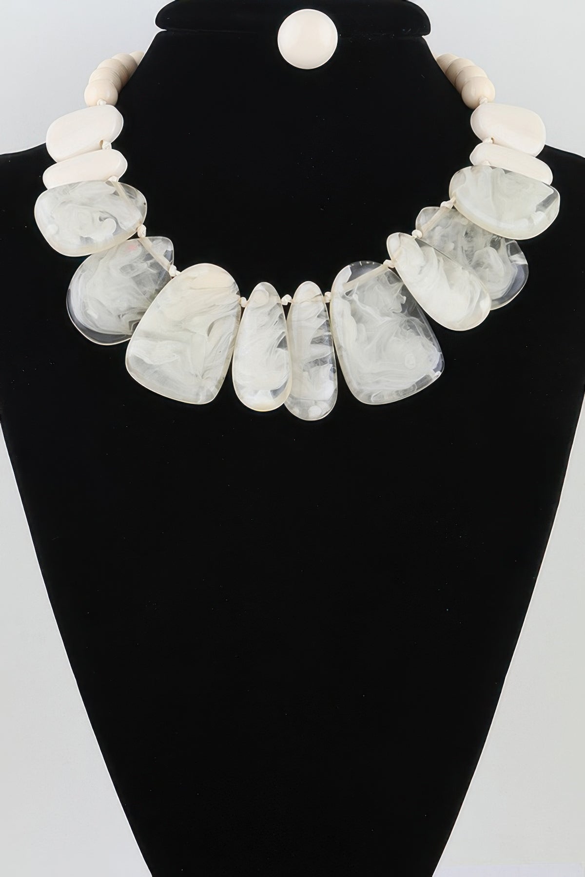 Marble Ripple Stone Statement Necklace