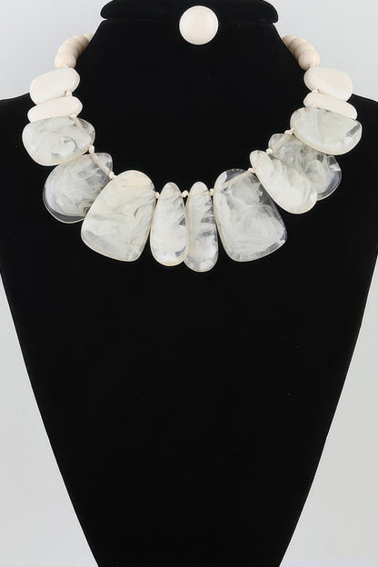 Marble Ripple Stone Statement Necklace