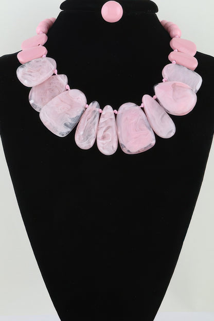 Marble Ripple Stone Statement Necklace