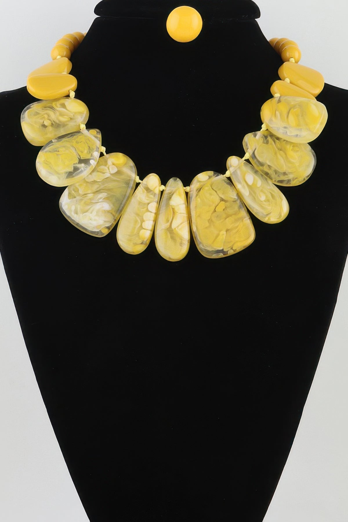 Marble Ripple Stone Statement Necklace