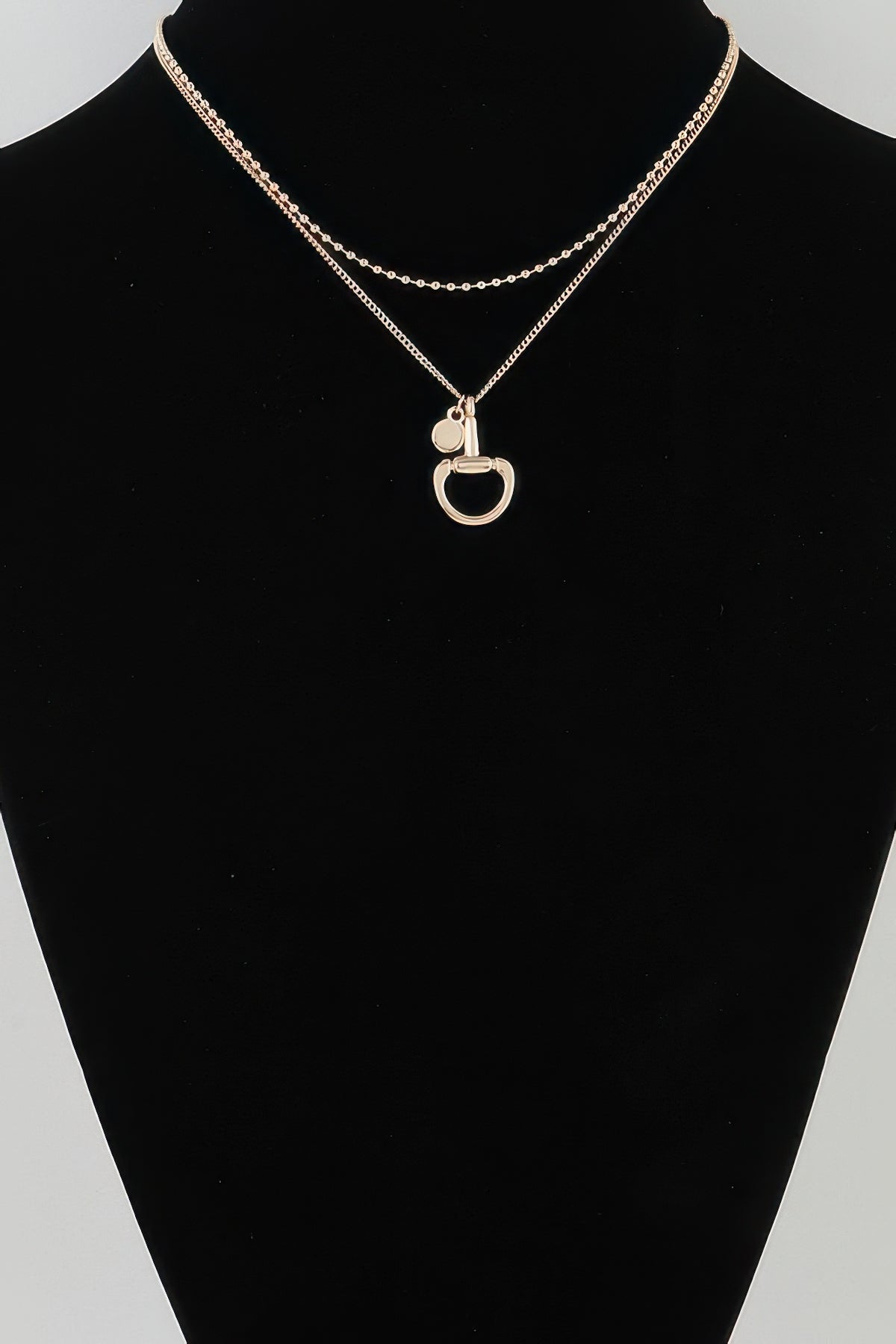 Double Equestrian Drop Beaded Necklace