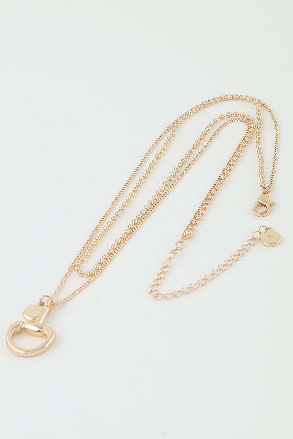 Double Equestrian Drop Beaded Necklace