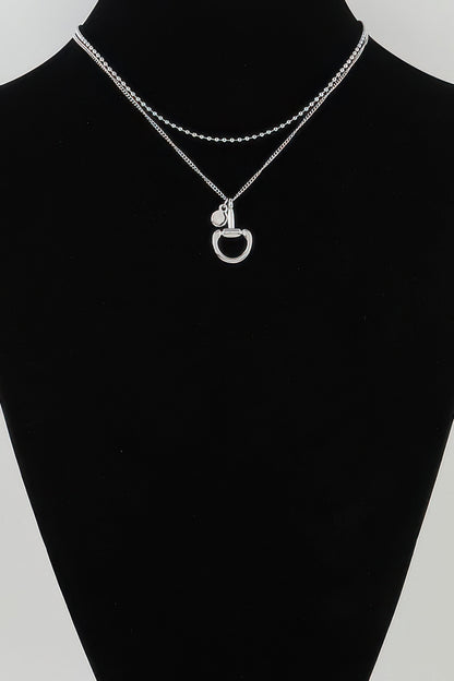 Double Equestrian Drop Beaded Necklace