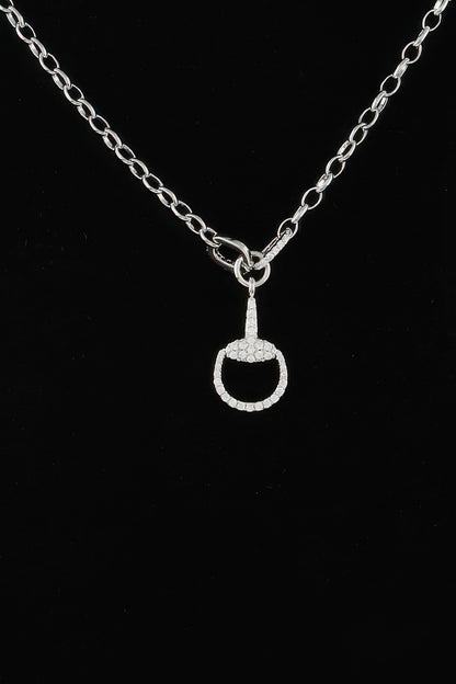 Bejeweled Equestrian Drop Chain Necklace