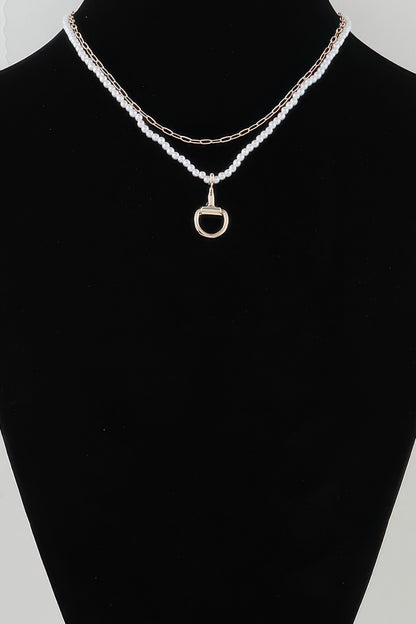 Equestrian Drop Beaded Chain Necklace