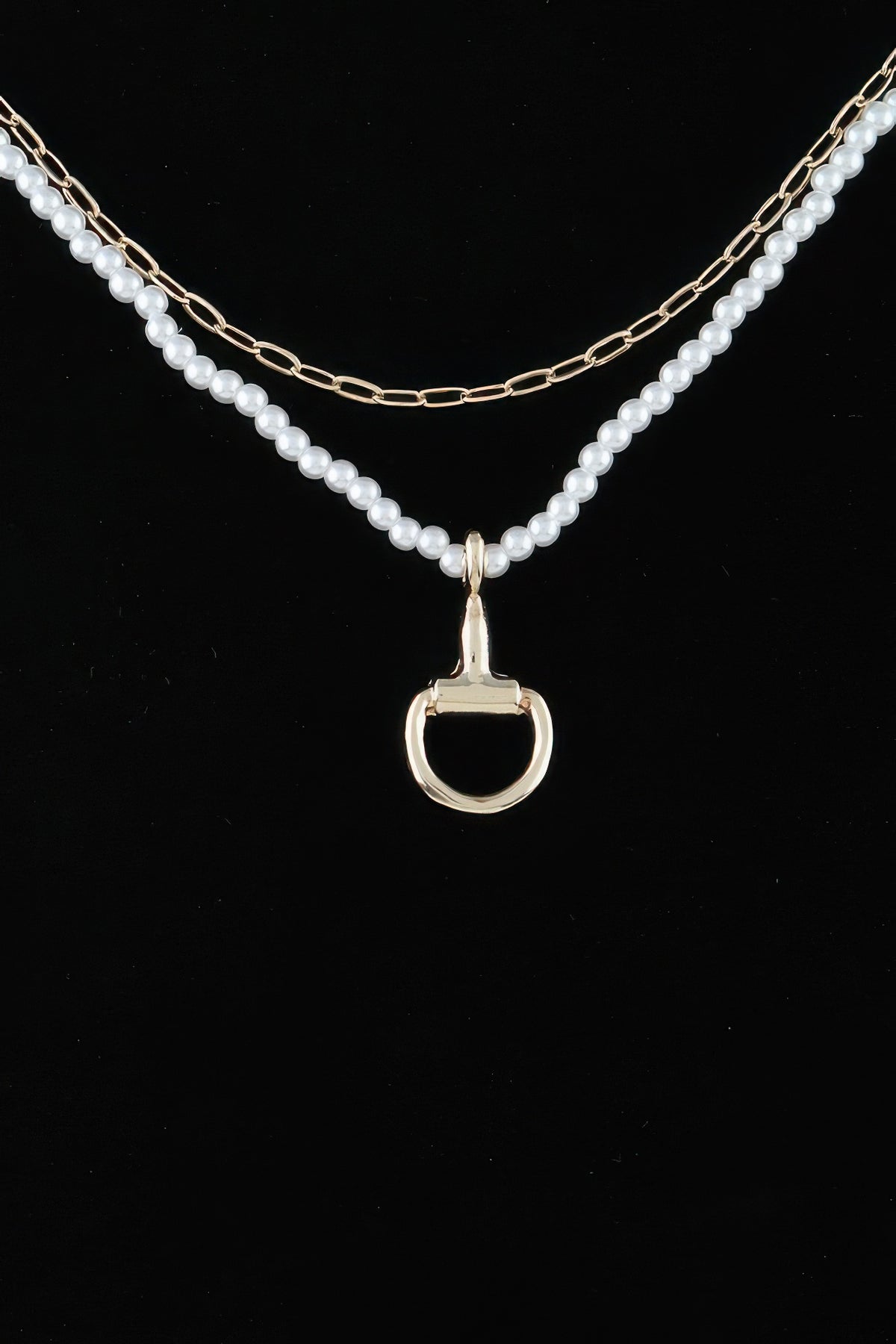 Equestrian Drop Beaded Chain Necklace
