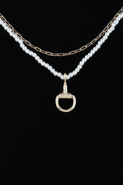 Equestrian Drop Beaded Chain Necklace