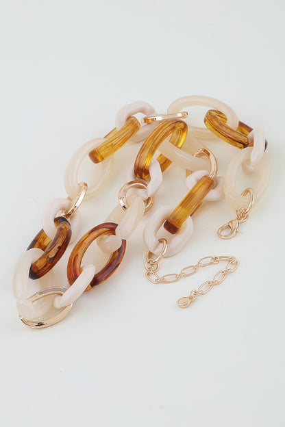 Multi Nude Toned Chain Necklace