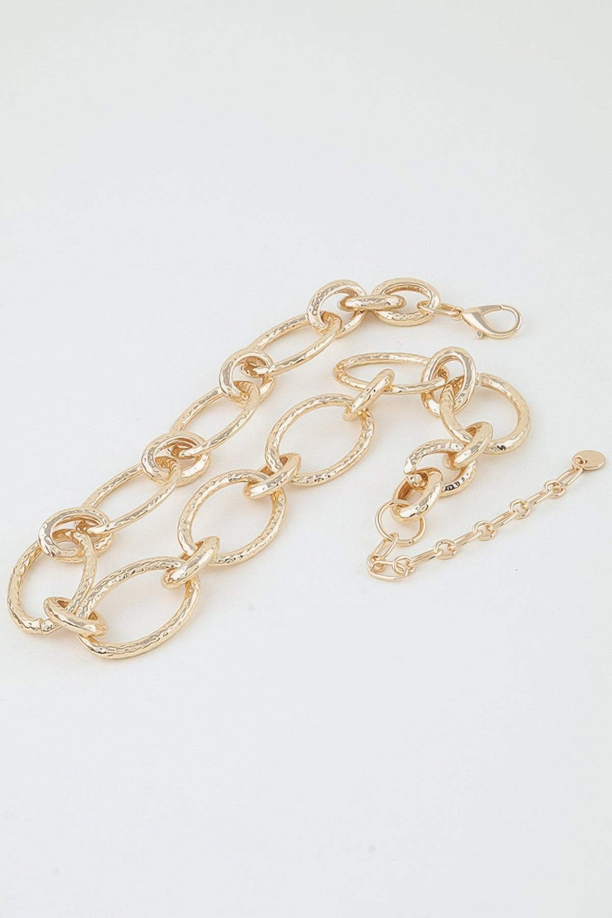 Indented Hoop Chain Statement Necklace