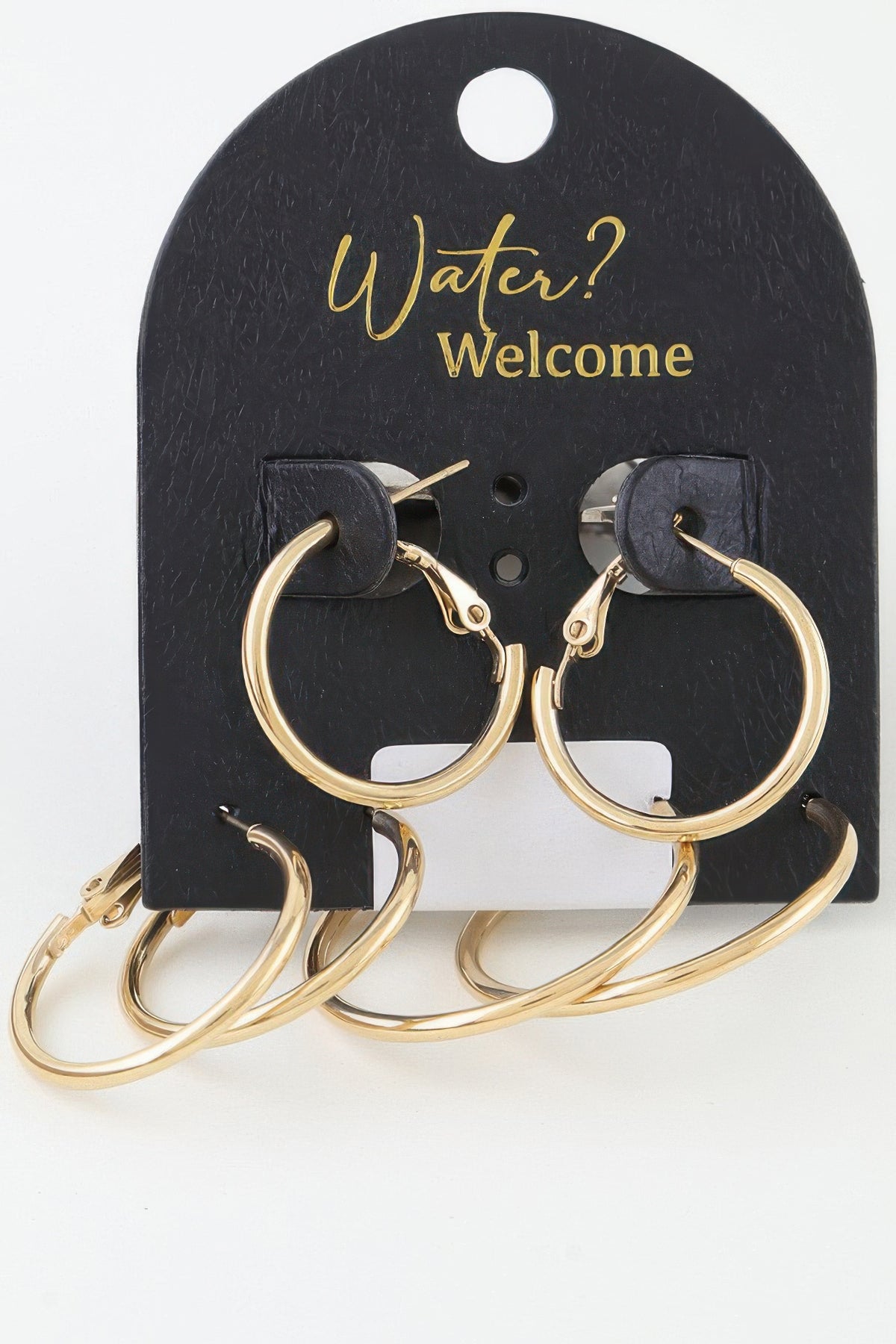 Triple Welcome Hoop Earrings Set