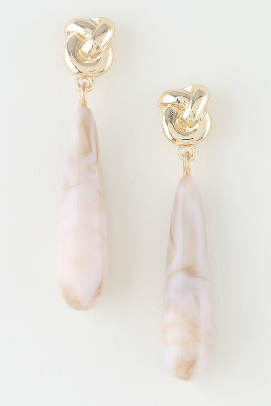 Marble Knot Teardrop Earrings