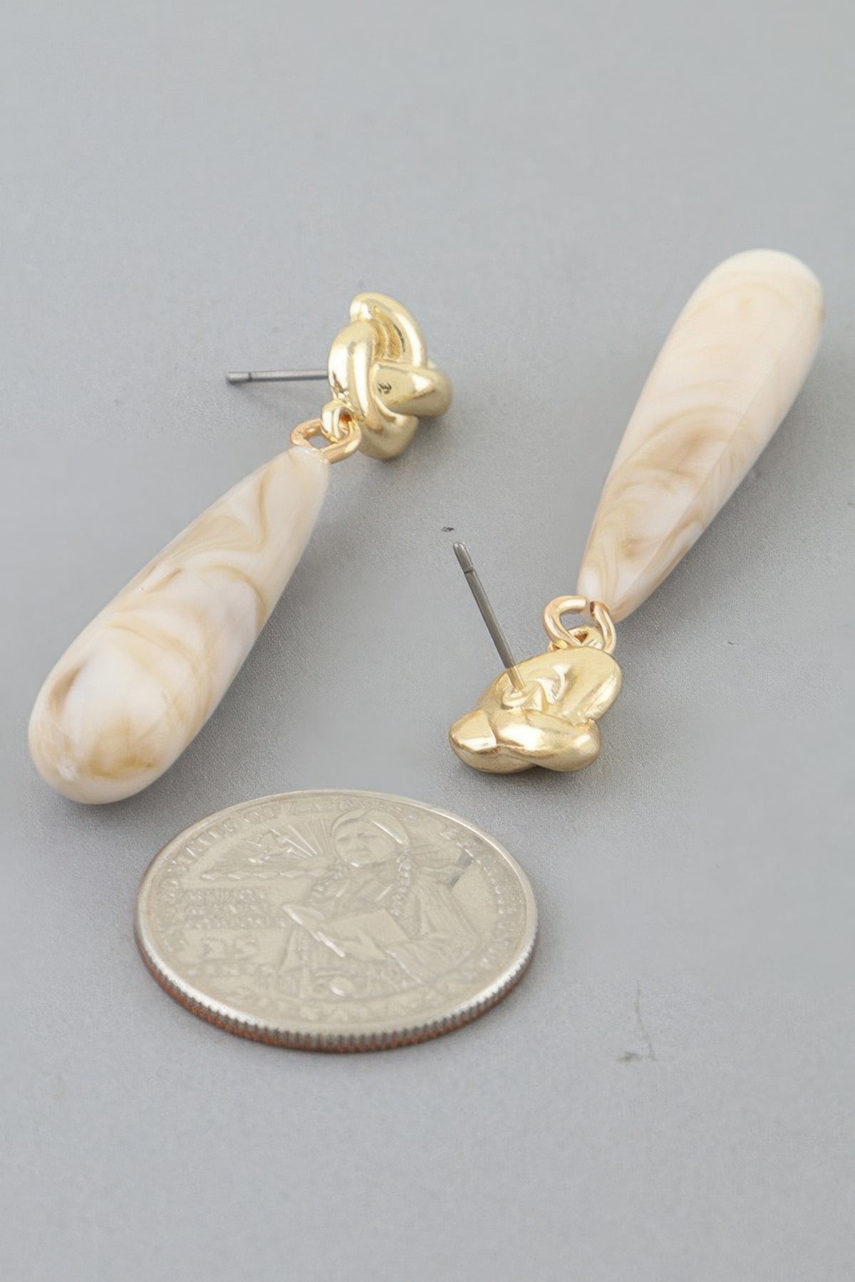 Marble Knot Teardrop Earrings