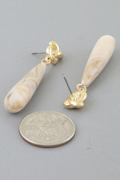 Marble Knot Teardrop Earrings