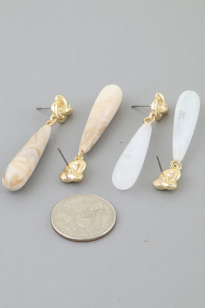 Marble Knot Teardrop Earrings