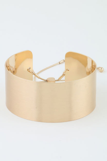 Hammered Wide Toggle Cuff Bracelet