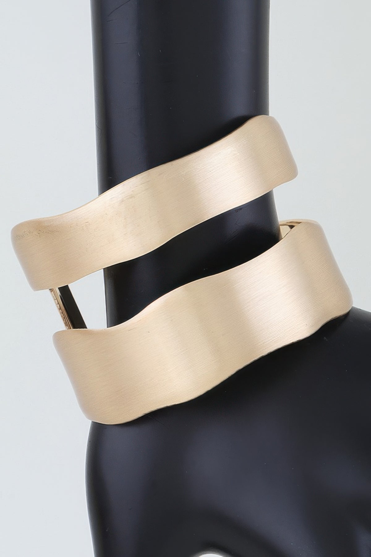 Hammered Double Wave Cuff Bracelet