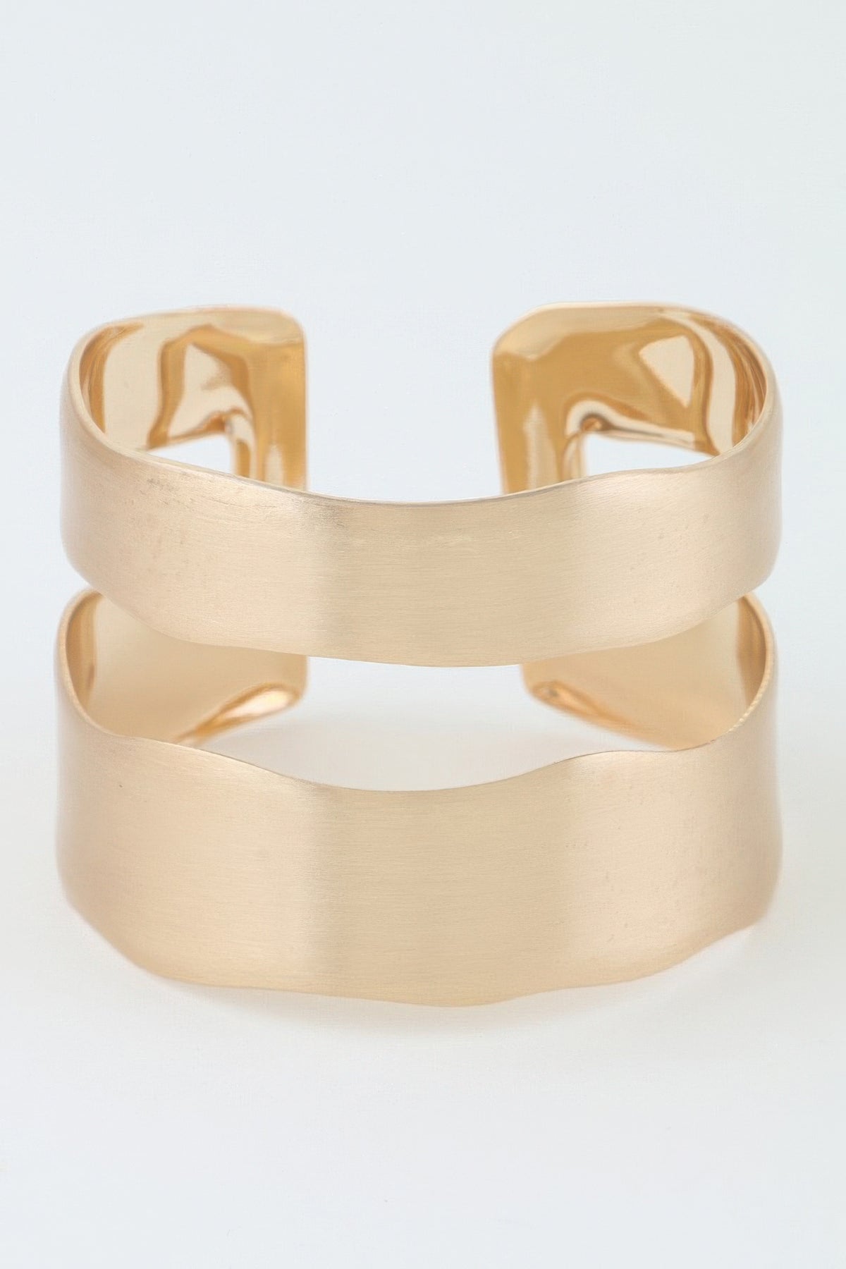 Hammered Double Wave Cuff Bracelet