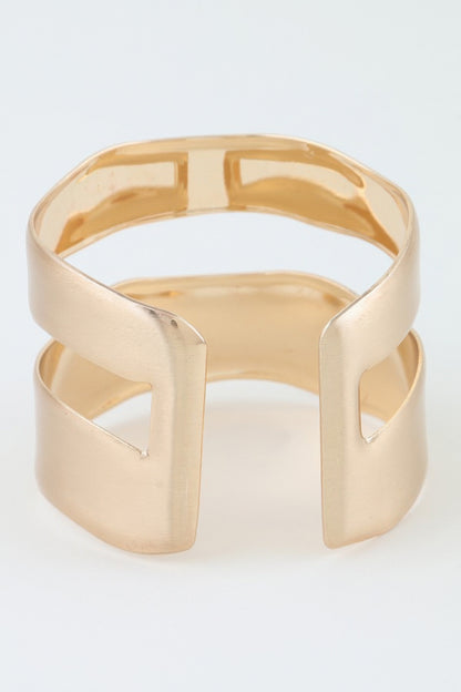 Hammered Double Wave Cuff Bracelet